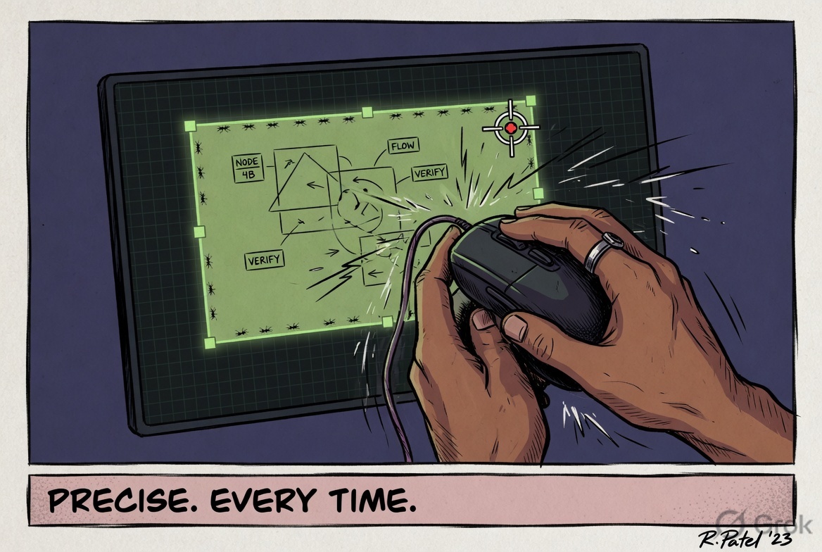 Panel 4 – Area selection crosshair in action
