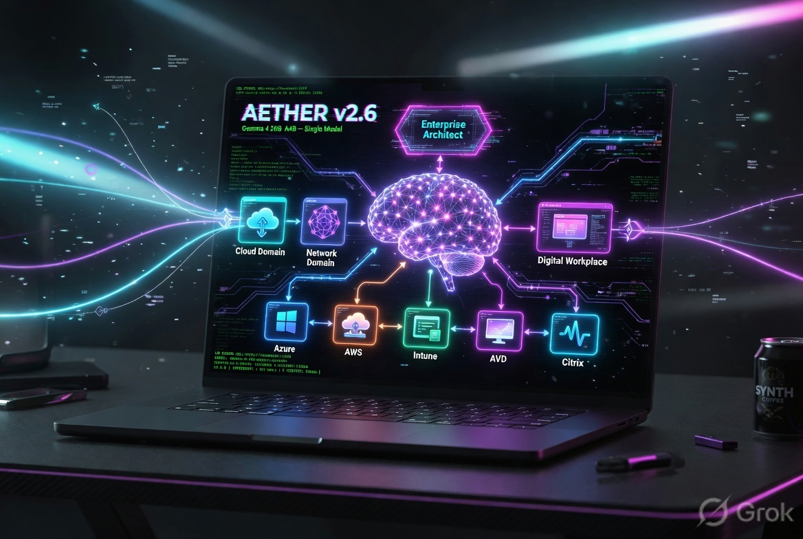 Aether — a cyberpunk multi-agent AI architecture system running locally on MacBook M5 Pro